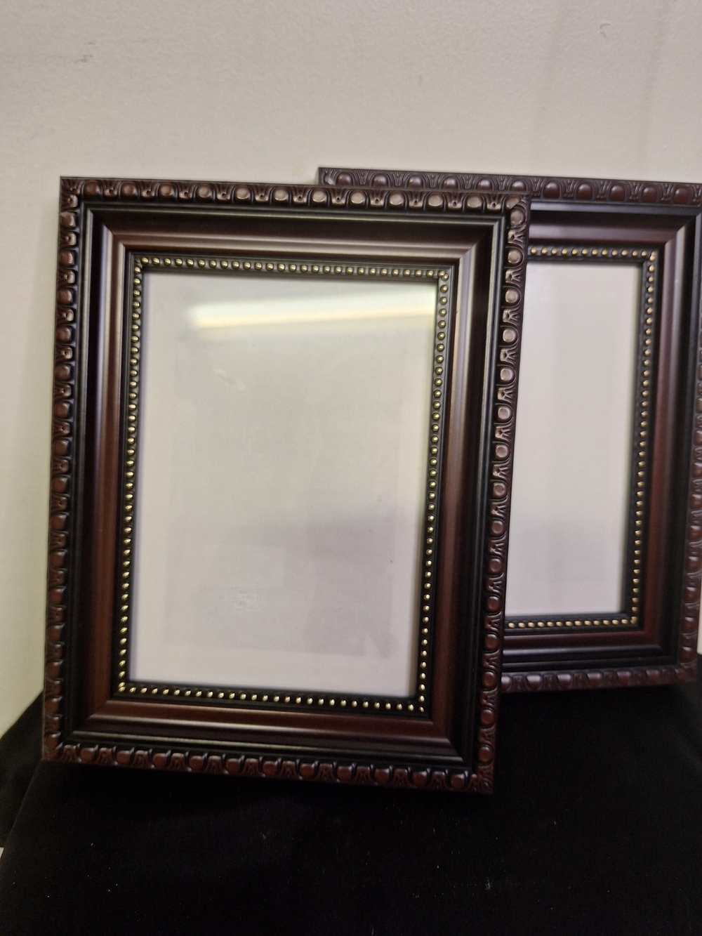 Two Ornate Brown Picture Frame with Gold Trim 5" X 7"
